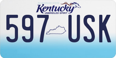 KY license plate 597USK