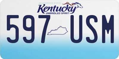 KY license plate 597USM