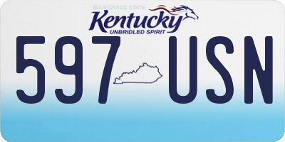 KY license plate 597USN