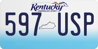 KY license plate 597USP