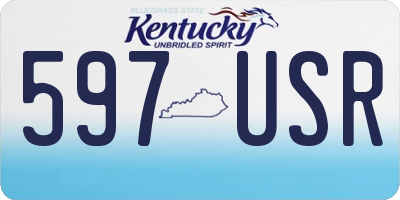 KY license plate 597USR