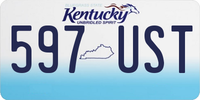 KY license plate 597UST