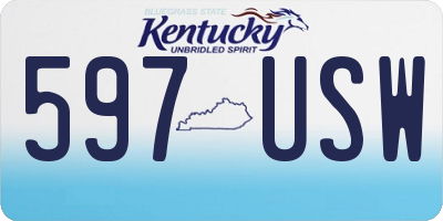 KY license plate 597USW