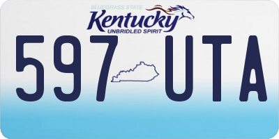 KY license plate 597UTA