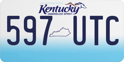 KY license plate 597UTC
