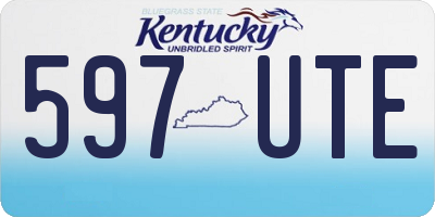 KY license plate 597UTE