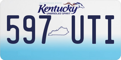 KY license plate 597UTI