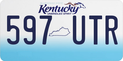 KY license plate 597UTR
