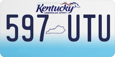 KY license plate 597UTU