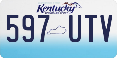 KY license plate 597UTV