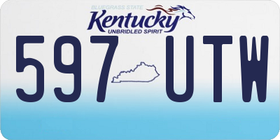 KY license plate 597UTW