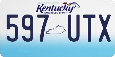 KY license plate 597UTX