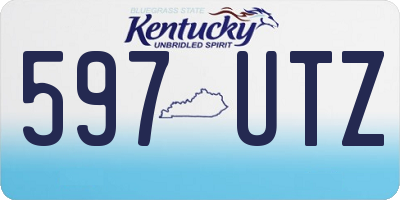 KY license plate 597UTZ