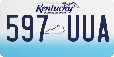 KY license plate 597UUA