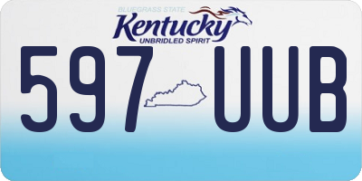 KY license plate 597UUB