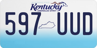 KY license plate 597UUD