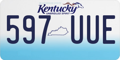 KY license plate 597UUE