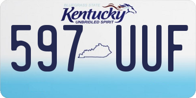 KY license plate 597UUF