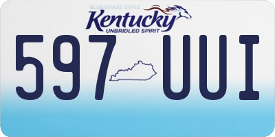 KY license plate 597UUI