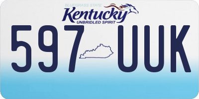 KY license plate 597UUK