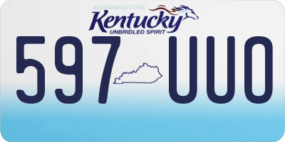 KY license plate 597UUO