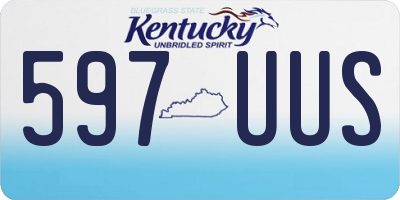 KY license plate 597UUS