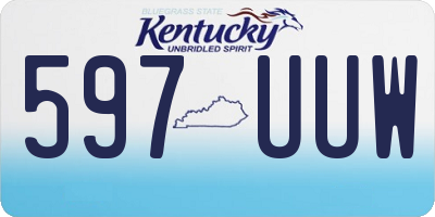 KY license plate 597UUW