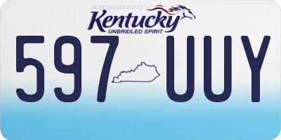 KY license plate 597UUY