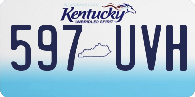 KY license plate 597UVH