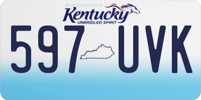 KY license plate 597UVK