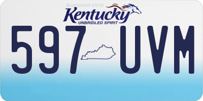 KY license plate 597UVM