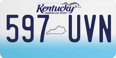 KY license plate 597UVN