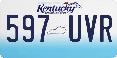 KY license plate 597UVR
