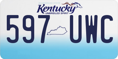 KY license plate 597UWC