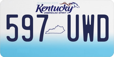 KY license plate 597UWD