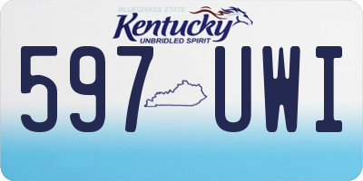 KY license plate 597UWI