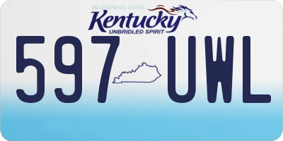 KY license plate 597UWL