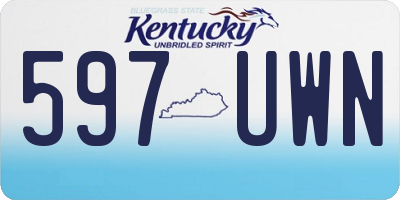 KY license plate 597UWN
