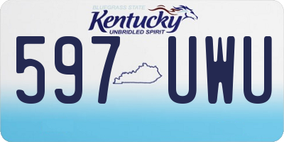 KY license plate 597UWU