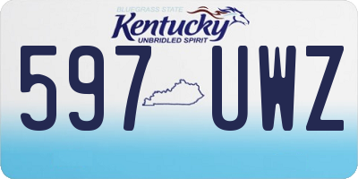 KY license plate 597UWZ