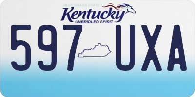 KY license plate 597UXA
