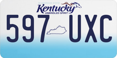 KY license plate 597UXC