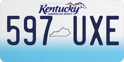 KY license plate 597UXE