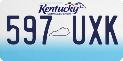 KY license plate 597UXK