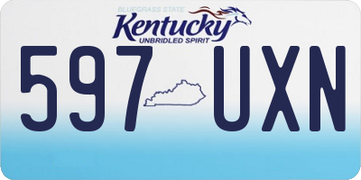 KY license plate 597UXN