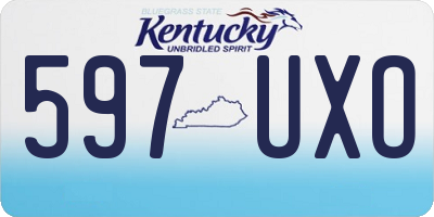 KY license plate 597UXO