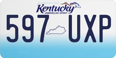 KY license plate 597UXP