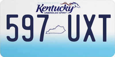 KY license plate 597UXT