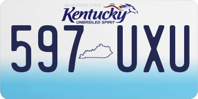 KY license plate 597UXU