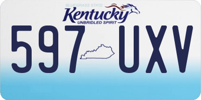 KY license plate 597UXV